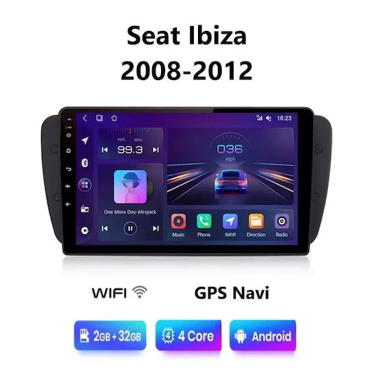 Ηχοσύστημα Αυτοκινήτου για Seat Ibiza 2008-2012 με A/C (Bluetooth/USB/WiFi/GPS/Apple-Carplay/Android-Auto) με Οθόνη Αφής 9"