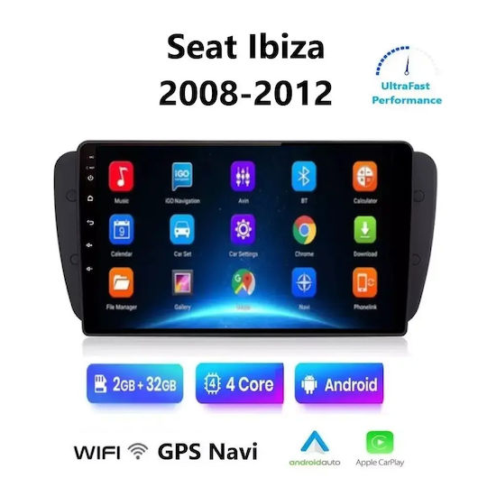 Sistem Audio Auto pentru Seat Ibiza 2008-2012 cu A/C (Bluetooth/USB/WiFi/GPS/Apple-Carplay/Android-Auto) cu Ecran Tactil 9"