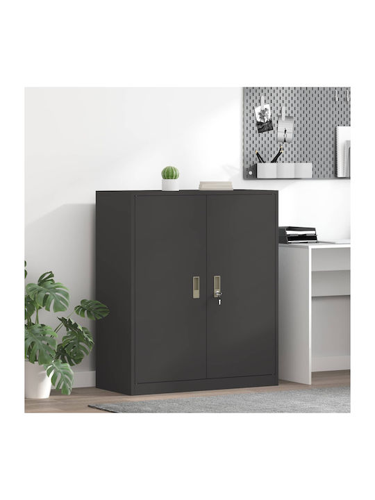 Ντουλάπι Γραφείου Μεταλλικό Μαύρο 90x40x105cm