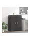 Cabinet de Birou Metalic Negru 80x40x105cm