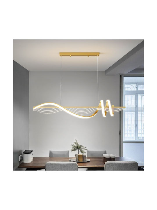 Verstellbar Hängelampe Gold 100x100cm.