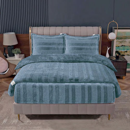 Casa Colori Duvet Cover Single 160x220cm Embossed Ciell