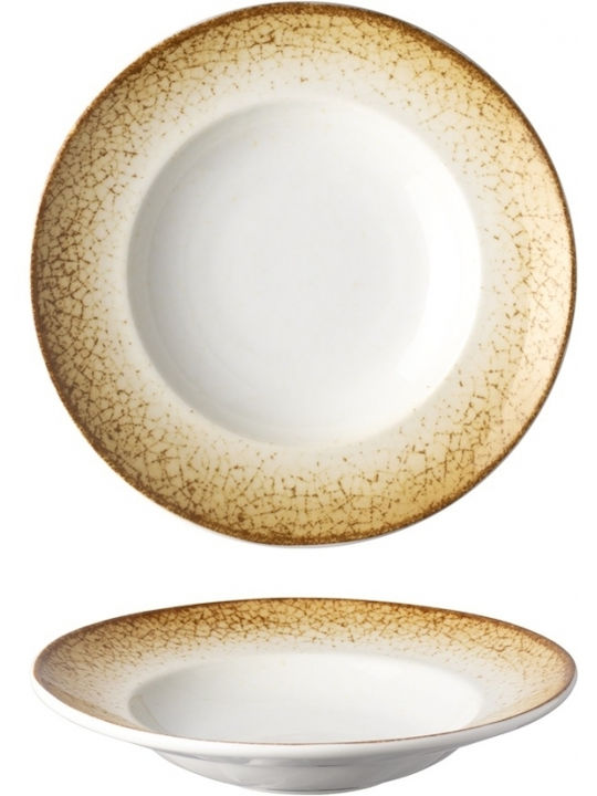 Lukanda Cavo Plate Pasta made of Porcelain Yellow 27cm 6pcs