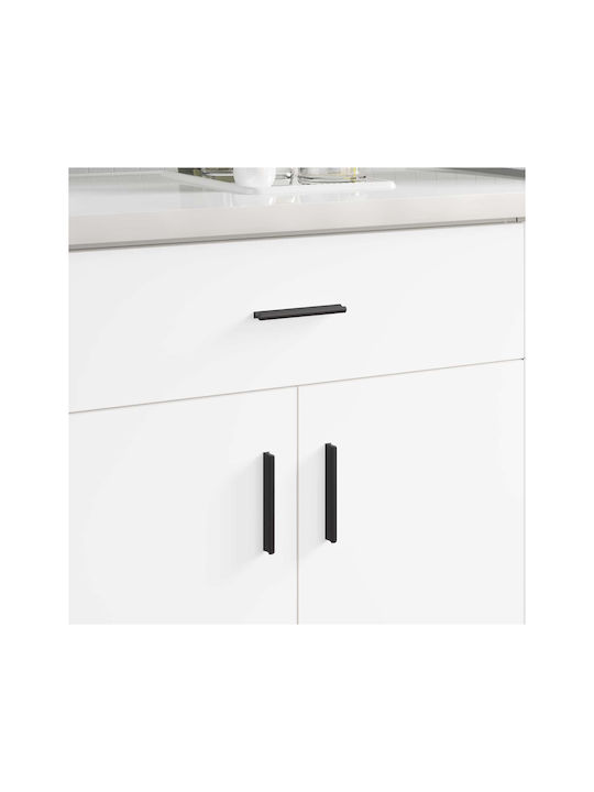 vidaXL 973 Pcs Handle Furniture made of Metallic Black 106mm (Center Distance 7.4mm) 864688 1pcs