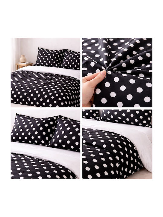 My Home Luxury Duvet Cover Set Cotton Satin Queen with 2 Pillowcases 230x250 Black