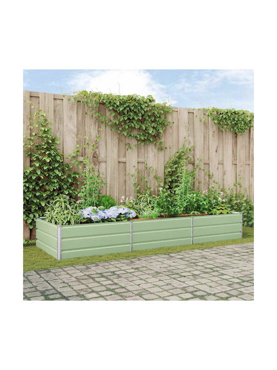 vidaXL Ghiveci De Flori Metalic Verde Pastel 290x100x45cm