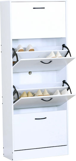 Wooden Shoe Organizer White 60x24x151.2cm