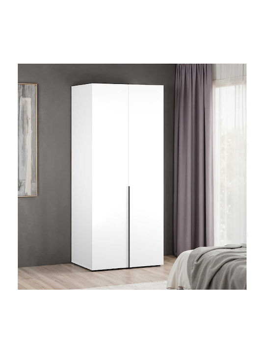 Oryana Δίφυλλη Ντουλάπα Λευκή 90x62x210cm