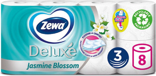 Zewa Deluxe Toilet Paper 3 Ply 8 Packages