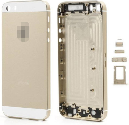 Заден Капак За Батерия Iphone 5 Лого Бутони Основa Sim Висококачествен Златист