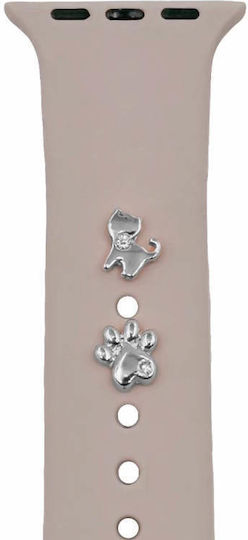 Decorative Jewelry Straps Smartwatch 2pcs Cat Silver