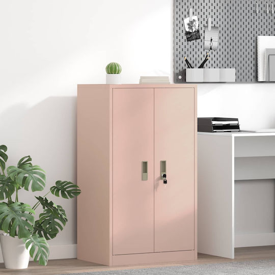 Ντουλάπι Γραφείου Μεταλλικό Ροζ 60x40x90cm