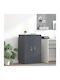 Office Storage Metal Cabinet Charcoal L60xW40xH90cm
