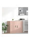 Office Storage Metal Cabinet Pink L90xW40xH70cm