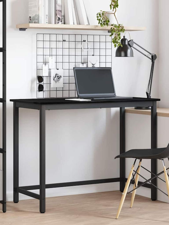 Desk Wooden Black Beech with Metal Legs & Adjustable Height 80x50x76.5cm