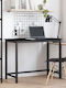 Desk Wooden Black Beech with Metal Legs & Adjustable Height 80x50x76.5cm