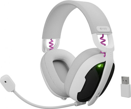 Fury Fukiya F6 Fără fir Over Ear Gaming Headset cu conexiune Bluetooth / USB Alb