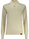 Women's Long Sleeve Sweater with Zipper White