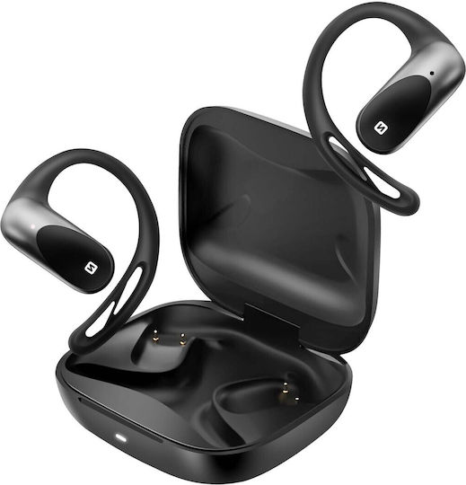 Swissten Run Open Ear Bluetooth Handsfree Headphones With Sweat Resistance And Charging Case Black