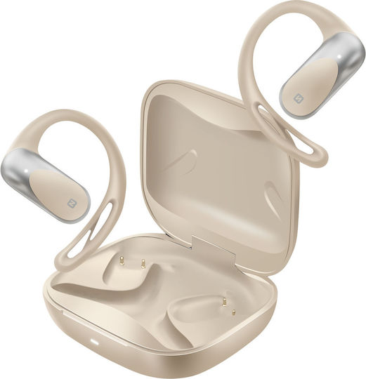 Swissten Ip54-сертифицирани Open Ear Bluetooth Спортни Слушалки Air Conduction Бежови