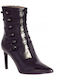 Leder Stiefeletten Damen Schwarz