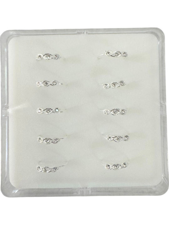 Ro-Ro Accessories Fake Nose Hoop Earring Silver