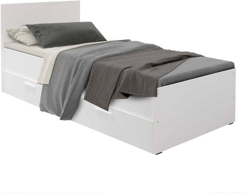 Kinderbett Einzeln mit Stauraum Weiß für Matratze 90x190cm