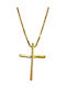 Aris Dentopoulos Jewellery Γυναικείος Σταυρός από Επιχρυσωμένο Ασήμι με Αλυσίδα