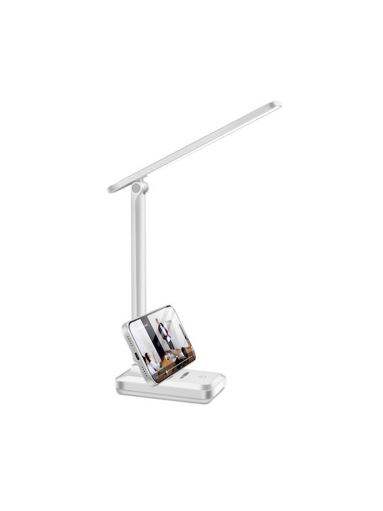 Lampă De Birou Pliabilă Reîncărcabilă Cu Touch LED Suport Integrat Alb