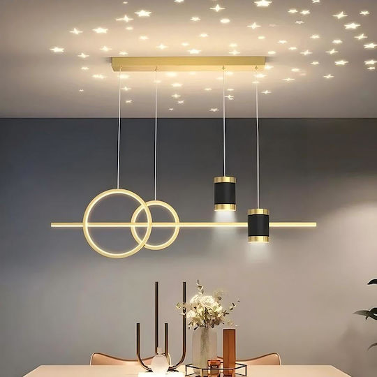 LED Κρεμαστό Φωτιστικό Χρυσό 100x100εκ. LED Κρεμαστό Φωτιστικό Χρυσό 100x100εκ.