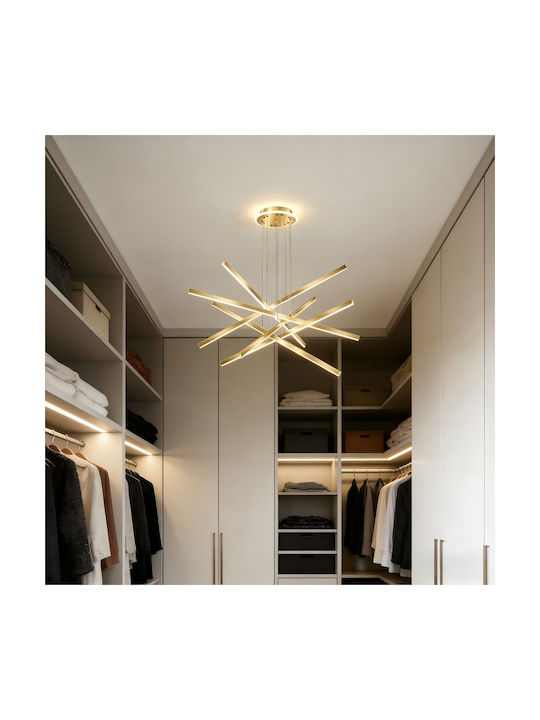 Adjustable Pendant Light Gold 60x60cm