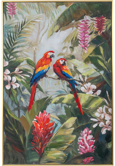 Iliadis Colorful Parrot Ελαιογραφία σε Καμβά 80x120 cm
