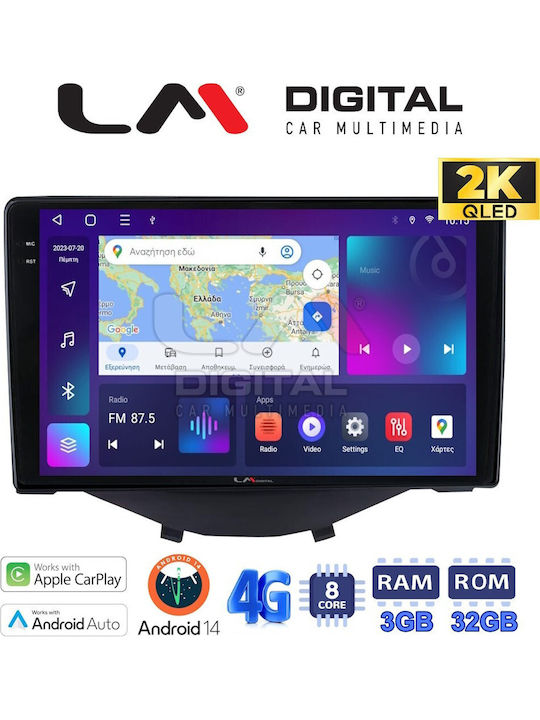 LM Digital Sistem Audio Auto pentru Peugeot 107 Toyota Aygo Citroen C1 2014 (Bluetooth/USB/WiFi/GPS/Apple-Carplay/Android-Auto)