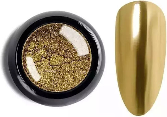 Vicky Nail Огледален Прах За Декорация На Нокти Ефект Огледало Жълто Златисто 8гр