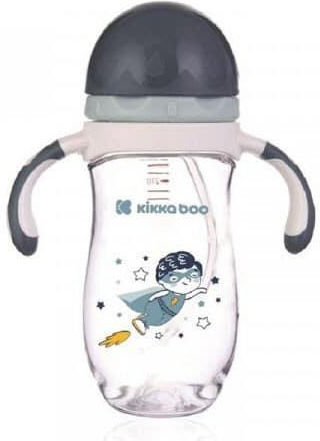 Kikka Boo Baby Cup with Handles and Straw Superboy made of Silicone Blue 300ml for 12m+m+