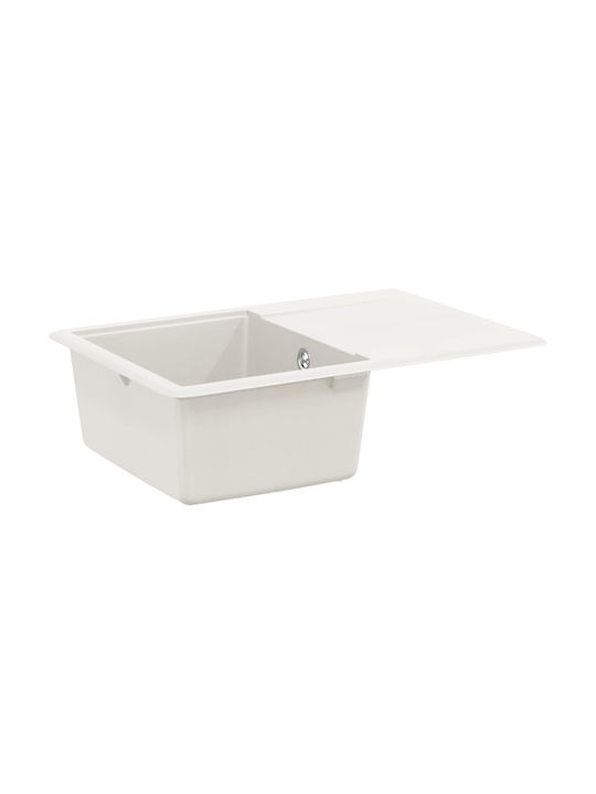 vidaXL Drop-In Sink Synthetic Granite W67xD46cm White