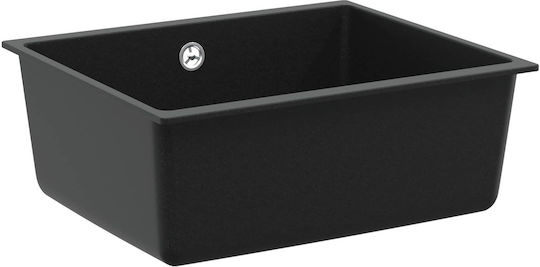 vidaXL Drop-In Spüle aus Verbundgranulat B53xT46cm Schwarz