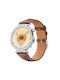 Soft Leather Watch Strap Silver Buckle Huawei Watch GT 6 41mm GT 5 41mm GT 4 41mm Brown