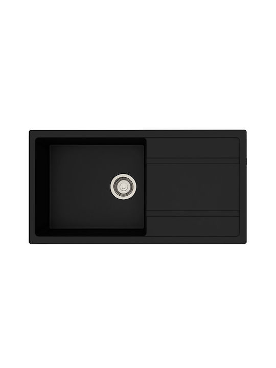 Unixton Drop-In Küchenspüle aus Flüssigem Granit M100xB50cm Schwarze