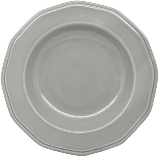 Ankor Premium Classic Πιάτο Βαθύ από Πορσελάνη Γκρι με Διάμετρο 23cm 6τμχ