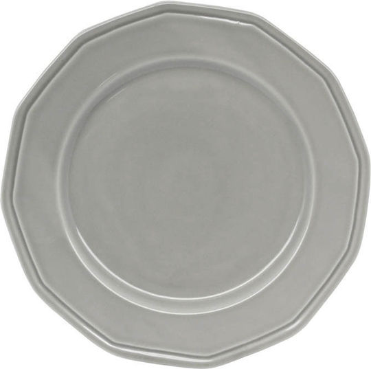 Ankor Premium Classic Desert Serving Plate from Grey Porcelain with Diameter 20cm 6 Pieces