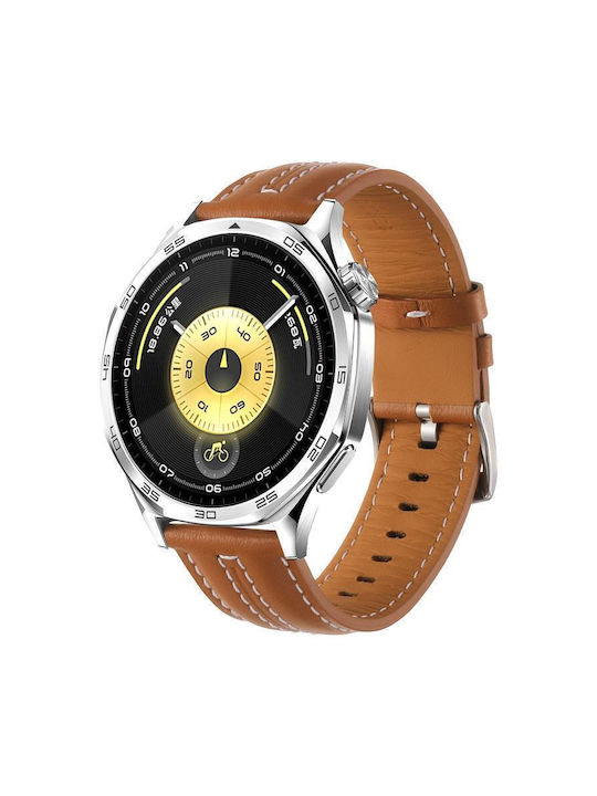 Brățară Din Piele Argintie Huawei Watch Gt 6 46mm Galben Maro