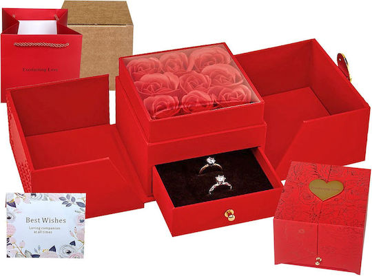 Roses Box With Opening Drawer 11.5x11.5x9cm Homie 423118