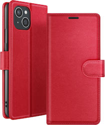 Zanaé Brieftasche Hülle Apple iPhone 15 Plus Stand Träger Rote