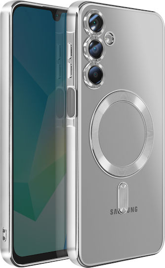 Husă Avizar Samsung Galaxy A16 Compatibilă Cu Magsafe Margine Crom Argintiu