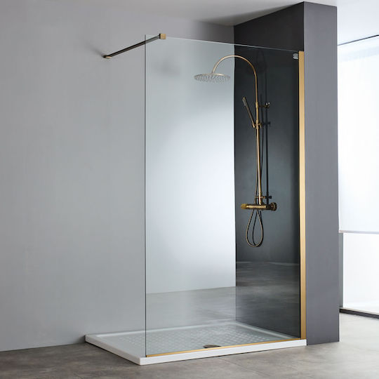 Devon Iwis Walk-in Feste Seite für Dusche 36-38x200cm Klarglas