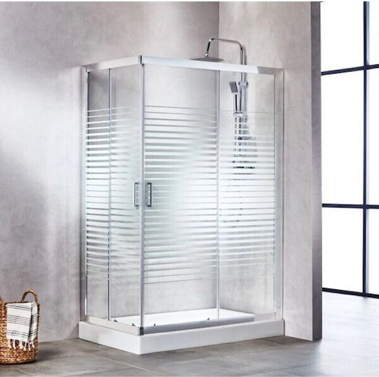 Tema Καμπίνα Ντουζιέρας με Συρόμενη Πόρτα 100x72x180cm Serigrafato Chrome Tema Καμπίνα Ντουζιέρας με Συρόμενη Πόρτα 100x72x180cm Serigrafato Chrome