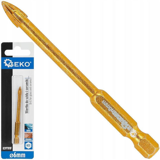Geko Bohrer mit Sechskantschaft für Glas/Fliesen 6mm