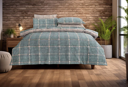 Cotton Duvet Cover Super King 220x240 Javeria Olive