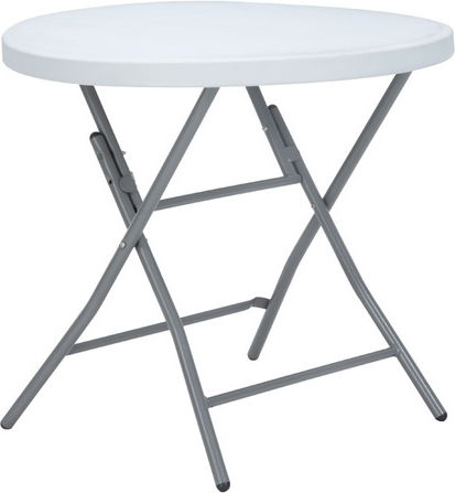 Auxiliary Outdoor Foldable Table with Plastic Surface and Metal Frame Pink 80x80xcm